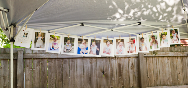 Photos of baby at 1-12 months for a first birthday party