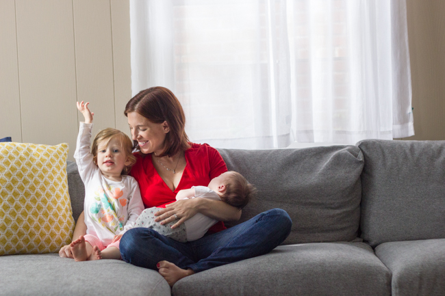 A sweet moment in the chaos of motherhood.