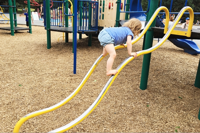 Clara on the playground